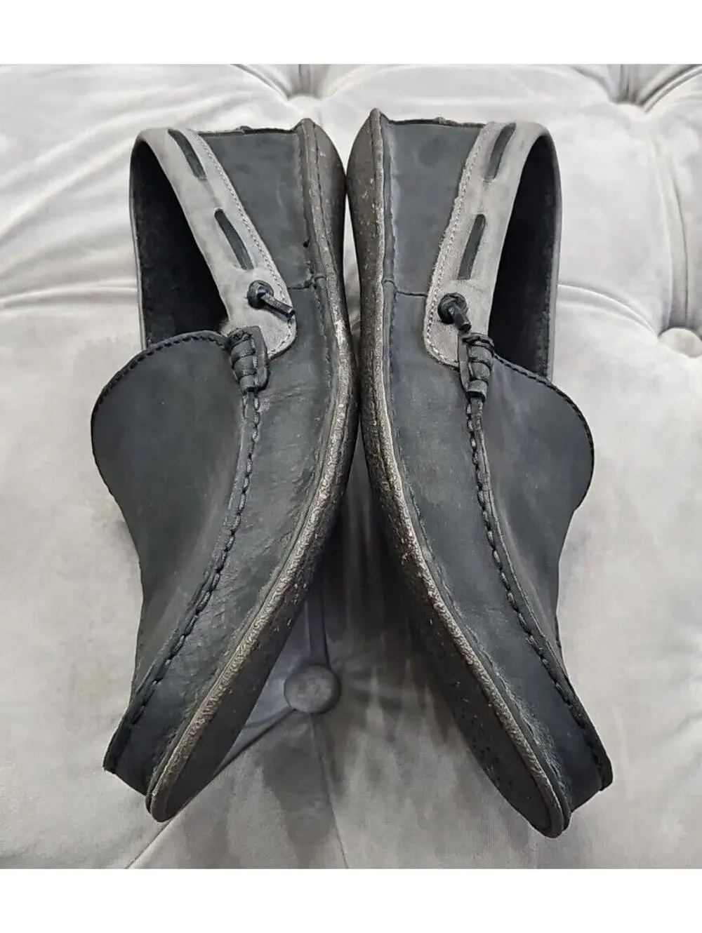 UGG Australia 1005715 Gray Suede Boat Shoes Loafers Mens Flats Slippers 10